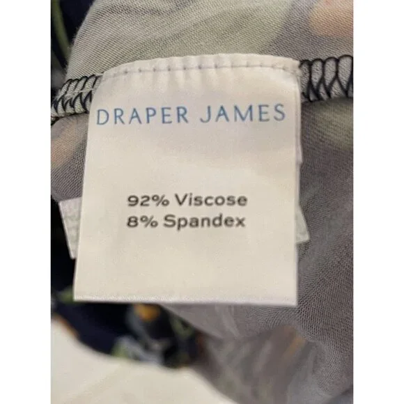 Draper James Dress Womens Size Large Blue Floral Garden Stretch Ruffle - Picture 7 of 9